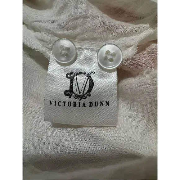 Victoria Dunn Magnolia Flutter Floral Sleeve Dress Size Medium Button - Picture 10 of 13